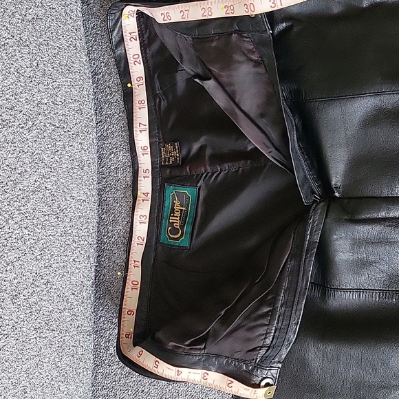 Calliope Vintage Soft Supple Black Leather Skirt W Front Zipper And Snap - Picture 6 of 10